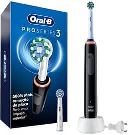 Oral B PRO Series 3 Escova de Dente Elétrica Recarregável, Advanced Clean, Preta, 110-240V