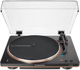Toca-Discos Vinil Audio-Technica Sem-Fio Automático AT-LP70XBT-BZ, Preto e Bronze, Bivolt 120/240V