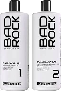Bad Rock Plástica Capilar - Kit Escova Progressiva Orgânica Nanotecnologia 2x 1L