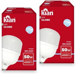 Kit 2 Lâmpadas LED 50W Branca Fria Alta Potência Base E-27 Bivolt - 2 Unidades