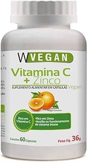 W Vegan Vitamina C 500Mg + Zinco 60 Capsulas Wvegan Vegano