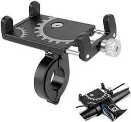 Suporte Universal de Celular para Moto e Bike Alumínio Rotação 360° Ajustável - Preto