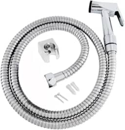 Ducha Higiênica em Inox 120cm – Chuveirinho Higiênico para Banheiro e Vaso Sanitário, Alta Pressão, Mangueira Flexível Metálica, Resistente, Durabilidade Premium