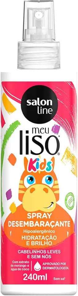 Salon Line, Meu Lisinho, Spray Desembaraçante, Imaginação e Diversão, Vegano - Para Cabelos Lisos Naturais, 240ml