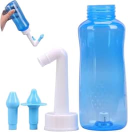 JIANW Higienizador Nasal Lavador Lavagem de Nariz Irrigador Lavador Nasal 2 Bicos Sinusite Rinite Irritação Alergia Adultos e Crianças 300ml Premium