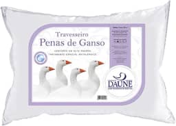 Travesseiro 100% Pena de Ganso Natural - 50 cm X 70 cm Conforto