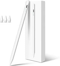 Caneta stylus para iPad 10ª geração, carga rápida em 13 minutos, com rejeição de palma, sensível a inclinação, compatível com iPad 6/7/8/9/10/11, Pro 11'/12,9'/ M4, Air 3/4/5/M2/M3, Mini 5/6