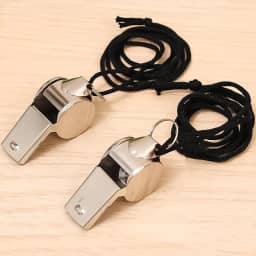 Apito de aço inoxidável com cordão, apito esportivo muito alto, perfeito para árbitros, treinadores, emergências, esportes ao ar livre