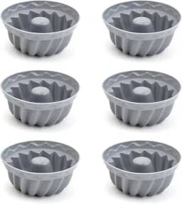 Kit Forma De Silicone Para Mini Bolo Muffins Cupcakes Flexível Collors Com 6 Unidades