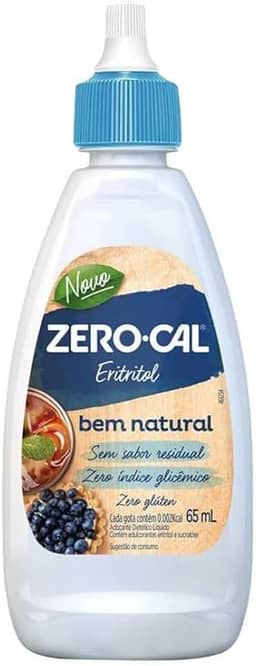 Zero-Cal - Eritritol Adoçante Líquido - Natural, Sem Amargor e Versátil - 65ml