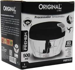 Triturador Cortador Alho Cebola Processador Alimentos Manual 3 Laminas Azul