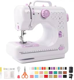 Máquina de Costura Portátil 12 Padrões de Costura e Duas Velocidades 110-220V, Branco, 27*24*12CM, Plástico