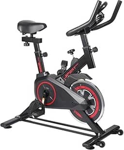 Bicicleta Ergometrica Spinning ByteTrade BTS-6301 | Vertical, Painel LCD, Resistência Ajustável, Roda de Inércia 6kg, Fitness em Casa, Academia, Silenciosa – Preto e Vermelho