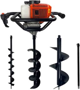 Perfurador de Solo a Gasolina 52cc 2,5HP com Brocas 80x10 + 80x15 + 80x30+ Extensão 60cm Carbon Fak