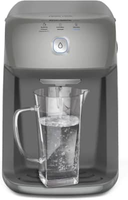 Purificador de Água Quente 800ml Gelada 2,4L Fria e Natural Motor Compressor controle de temperatura reservatorio de 3,3L total Alerta troca de Filtro refil 6 meses ou 3000l Cinza PH41X 220V