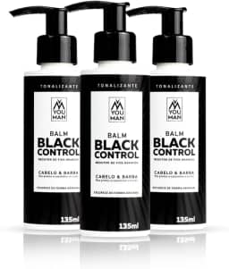 Combo com três unidades do balm escurecedor Black Control | tonalizante que reduz fios brancos de forma gradual