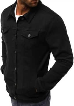 Jaqueta Jeans Masculina Preta Estilo Clássico Premium