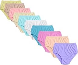 Kit 10 Calcinhas Femininas 100% Algodão Cintura Alta Confortável Ideal para Senhoras e Idosas Cós Alto
