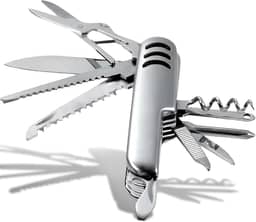 Canivete Suiço Multifuncional Inox 10 em 1 Portátil Dobrável Ferramenta Camping Pesca Viagem Sobrevivência Corte Abridor Tesoura Chave Phillips Saca Rolhas Serra Compacto (1)