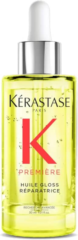 Kérastase Óleo Première Huile Gloss Réparatrice, Todos os tipos de cabelos danificados, Brilho Reparador, Sela pontas duplas, Com Ácido cítrico e Glicina, 30ml