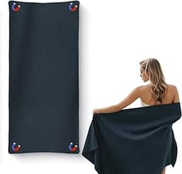 Toalha Banho Gigante 160x80 Canga Microfibra Magnética Praia Cinza