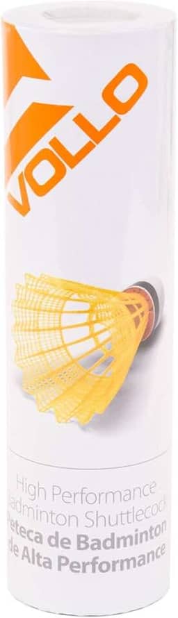 Peteca de Badminton de Nylon com Base de Cortiça Tubo com 6 Vollo Sports