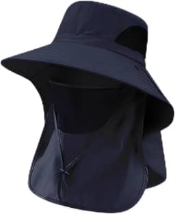 Chapéus de sol para homens e mulheres 2025 com aba de pescoço FPS proteção UV chapéu balde largo chapéus de caminhada pesca