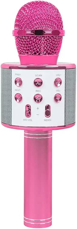 WS-858 Microfone de karaokê sem fio portátil, Player de karaokê portátil para celular Alto-falante HIFI Bluetooth embutido, Selfie 3-em-1 bateria de lítio recarregável Karaokê KTV MIC