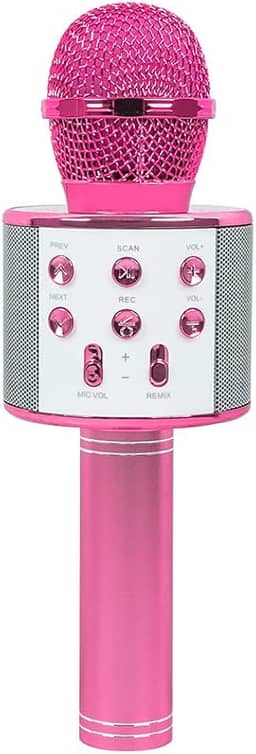 WS-858 Microfone de karaokê sem fio portátil, Player de karaokê portátil para celular Alto-falante HIFI Bluetooth embutido, Selfie 3-em-1 bateria de lítio recarregável Karaokê KTV MIC