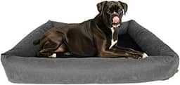 Cama Para Cachorro Grande 100x87 Cm - ESCOLHA A COR - 100% Lavável e Resistente - Pet Querido (CINZA + PRETO)