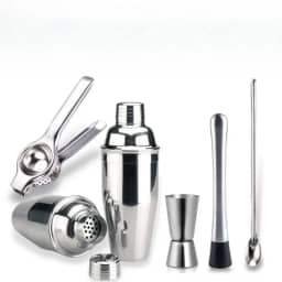 Kit 5 Barman Caipirinha em Inox Completo Coqueteleira