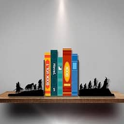 Geek Marketplace - Aparador de Livros Sociedade do Anel - Senhor dos Anéis - Acrílico Preto Brilhante - 1 Unidade