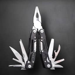 Mini multiferramenta 12 em 1, alicate de ponta agulha, canivete de bolso, chaveiro, abridor de garrafa, presentes para homens, equipamentos de acampamento, caminhadas, preto