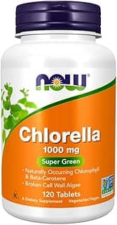 Chlorella 1000MG 120 Pastilhas - NowFoods