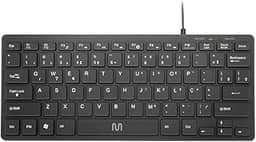 Teclado Com Fio Mini Multimídia Conexão USB Cabo de 150cm Teclas Chocolate Preto - TC154