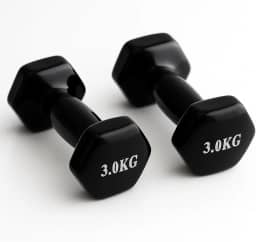 Kit de Halteres Sextavado Emborrachado 3Kg Preto - MK FIT