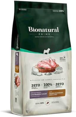 Bionatural Prime - Frango Cães De Raças Peq. Castrados ou Light 10,1kg