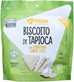Snacks de Tapioca com cobertura de Coco sem Glúten sem Lactose Alimento Vegano Fhom 60g