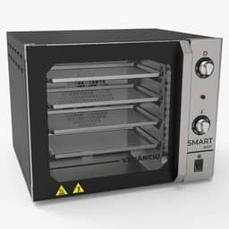 Forno Industrial Elétrico Convector Venâncio Smart Basic 4 Esteiras Galvanizado Preto 127V FCSB4E