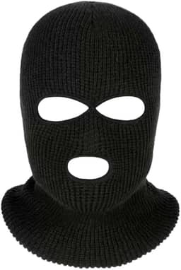 Capuz Ninja Balaclava Preta 3 Furos, para Motoqueiros, Ciclistas