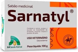 Sarnatyl Sabonete Medicinal, 100g, Tratamento para Sarna, Pulgas, Coceiras e Caspa em Cães, Gatos, Equinos e Bovinos