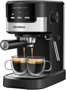 MONDIAL Cafeteira Espresso Dolce Crema 20 Bar, Preto/Inox, 1200W, 110V - C-20-EC