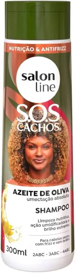 Salon Line, Shampoo, SOS Cachos, Azeite de Oliva, Vegano - Para Cabelos Ondulados, Cacheados e Crespos, 300ml