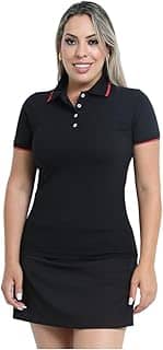 Camisa Gola Polo Feminina Algodão Elastano Uniforme Lisa