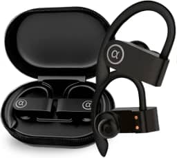 Fone de Ouvido Bluetooth 5.4 Esportivo com Microfone – Bateria de 45h, Antirruído, IPX5 à Prova d'Água – Estojo com Display LED – Ideal para Treinos, Corridas e Chamadas Nítidas