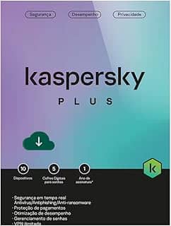 KasperskyPlus - 10 Dispositivos, 5 cofres - 1 ano - KL1042KDKFS