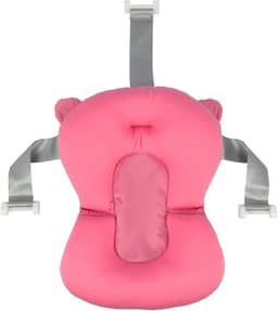 Almofada de Banho Ajustável Para Bebê, Conforto Anatômico Com Encaixe Perfeito na Banheira, Três Alças para Maior Segurança. (ROSA)