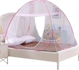 Mosquiteiro tenda para cama de casal com 2 portas laterais, Dobrável e Portátil - Medida 200x150cm