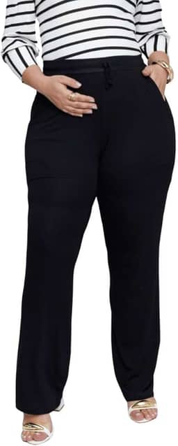 Calça gestante forrada com bolso possui corda e elástico regulador cintura ajustável ao crescimento barriga tecido viscolycra calça para grávida