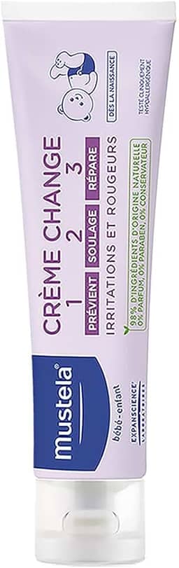 Mustela Creme Preventivo De Assaduras Vitaminado 1>2>3 108g - Pomada Antiassaduras Para Bebês Com Tripla Ação - 98% De Ingredientes De Origem Natural